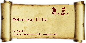 Moharics Ella névjegykártya